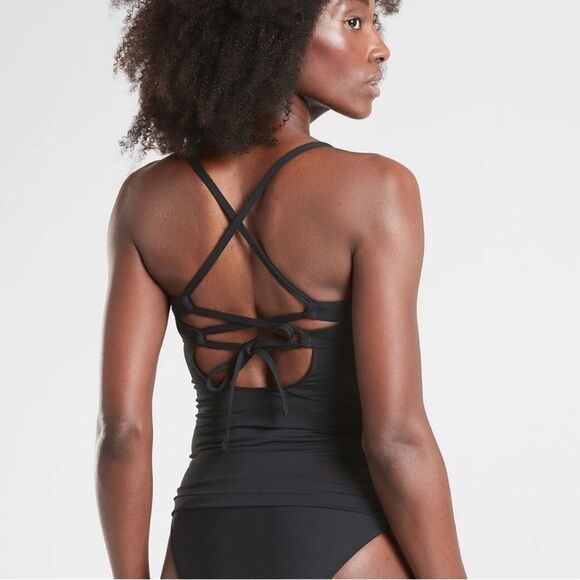 ATHLETA Black Triangle Tankini A-C Size SP NWT - Picture 2 of 7